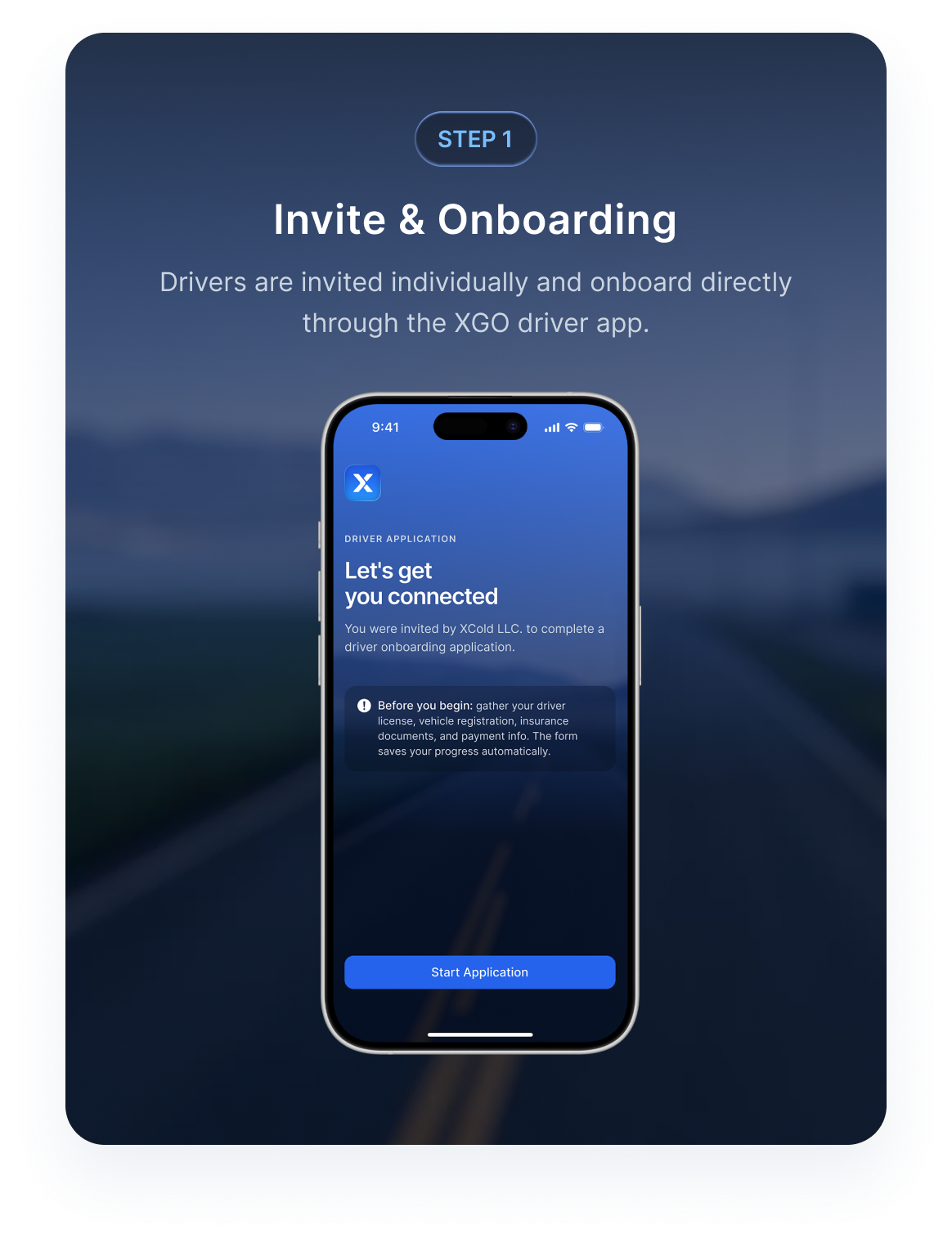 Driver verification — Step 1: Invite & Onboarding